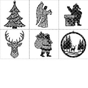 Laser Ornament Bundle, Christmas Tree Decoration Set, Holiday