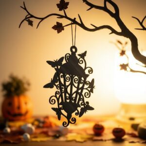 Moth Lantern Halloween Ornament Laser File, Spooky Gothic