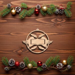 Personalized Angel Wings Ornament File, Memorial Christmas Design