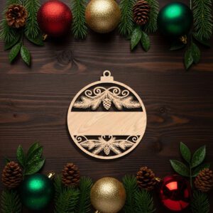 Personalized Christmas Ornament Digital File, Blank Stripe for