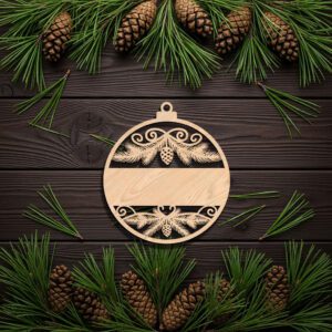 Personalized Christmas Ornament Digital File, Blank Stripe for