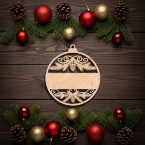 Personalized Christmas Ornament Digital File, Blank Stripe for