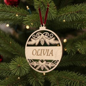 Personalized Christmas Ornament Digital File, Blank Stripe for