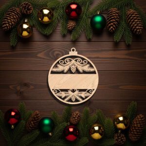 Personalized Christmas Ornament Digital File, Blank Stripe for