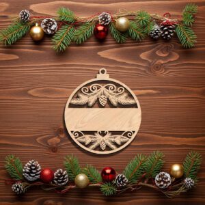 Personalized Christmas Ornament Digital File, Blank Stripe for