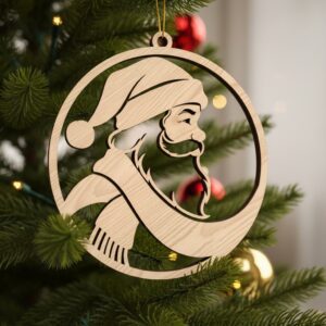Santa Christmas Ornament Bundle, Laser Design Set, 6