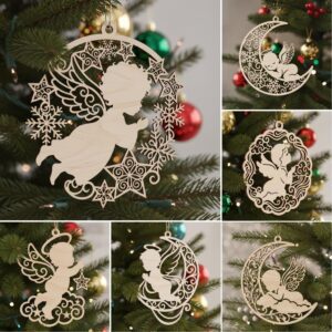 Angel Baby Ornament Christmas Memorial Bundle, Laser Design, Digital Download Set