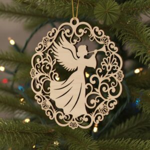 Angel Ornament Bundle, 6 Christmas Laser Files, Female Angel Designs for Holiday Crafts