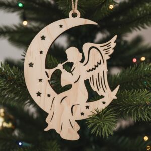 Angel Ornament Bundle, 6 Christmas Laser Files, Female Angel Designs for Holiday Crafts