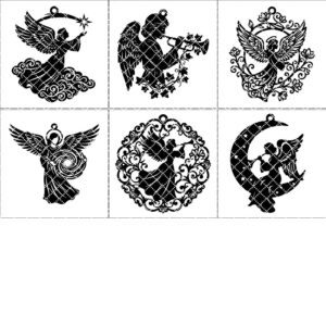 Angel Ornament Bundle, 6 Christmas Laser Files, Female Angel Designs for Holiday Crafts