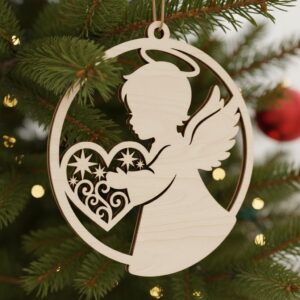 Angel Ornament Bundle, Christmas Laser File, 6 Adorable Baby Angel Designs