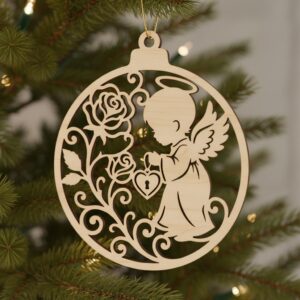 Angel Ornament Bundle, Christmas Laser File, 6 Adorable Baby Angel Designs