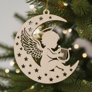 Angel Ornament Bundle, Laser Cut Files for Christmas Decor, Cute Baby Angel Designs
