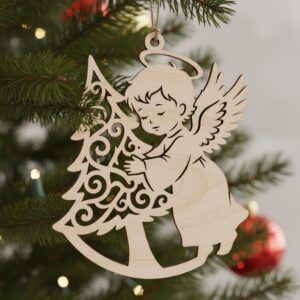 Angel Ornament Bundle, Laser Cut Files for Christmas Decor, Cute Baby Angel Designs