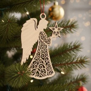 Angel Ornament Digital Download, Christmas Star Decoration for