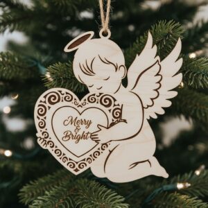 Angel Ornaments Bundle, 6 Christmas Designs, Custom Holiday