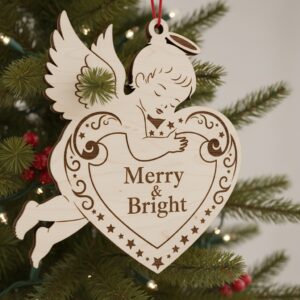 Angel Ornaments Bundle, 6 Christmas Designs, Custom Holiday