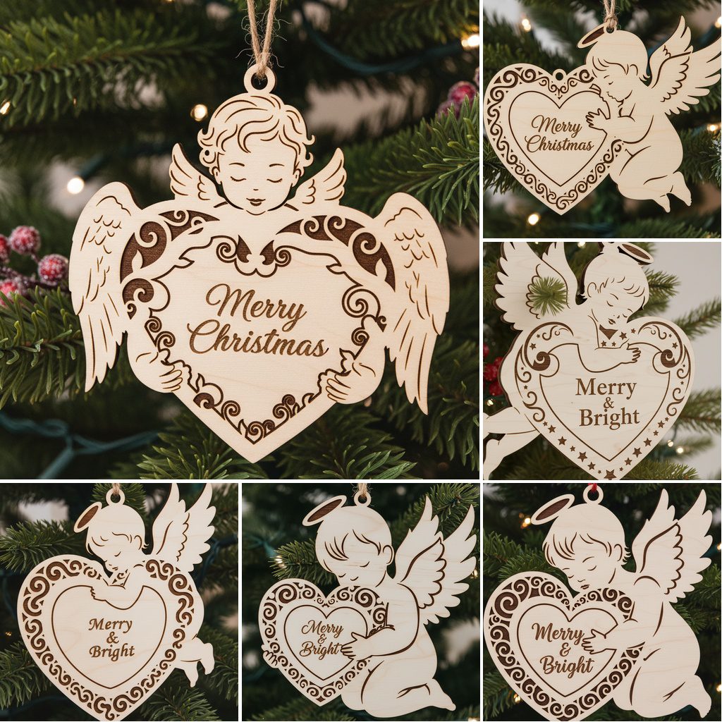 Angel Ornaments Bundle, 6 Christmas Designs, Custom Holiday Crafts | X ...