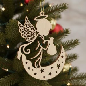Christmas Angel Ornament Bundle, 6 Baby Angel Designs for Cricut, Festive Decor