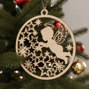 Christmas Angel Ornament Bundle, 6 Baby Angel Designs for Cricut, Festive Decor