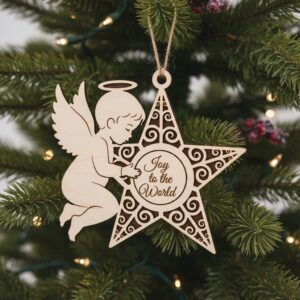 Christmas Angel Ornament Bundle, 6 Digital Décor Files
