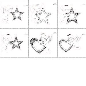 Christmas Angel Ornament Bundle, 6 Digital Décor Files