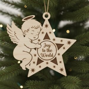Christmas Angel Ornament Bundle, Laser-Crafted Holiday Home Decor