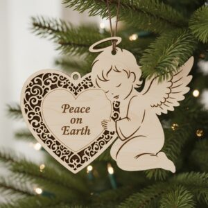 Christmas Angel Ornament Bundle, Laser-Crafted Holiday Home Decor