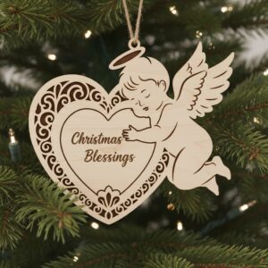Christmas Angel Ornament Bundle, Laser-Crafted Holiday Home Decor