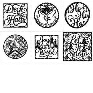 Christmas Door Hanger Bundle, 6 Festive Monogram Signs,