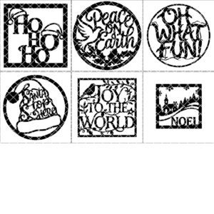 Christmas Door Hanger Bundle, 6 Holiday Welcome Signs,