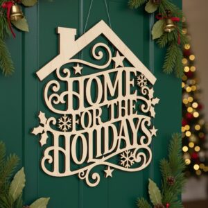 Christmas Door Hanger Bundle and Round Monogram Sign