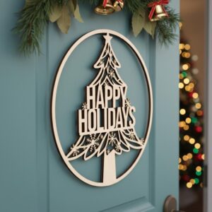 Christmas Door Hanger Bundle, Holiday Sign Designs, Set of 6 for Cricut Projects
