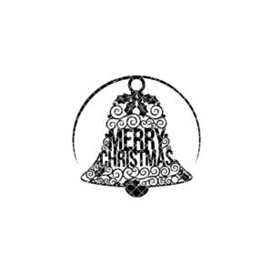 Christmas Door Hanger Laser File, Merry Christmas Sign with Bell, Holiday Porch Decor