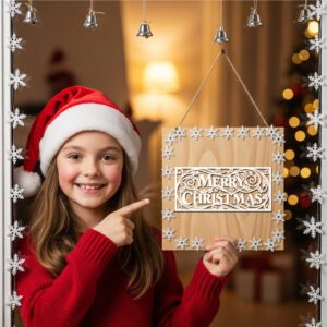 Christmas Door Hanger, Merry Christmas Round Sign, Front