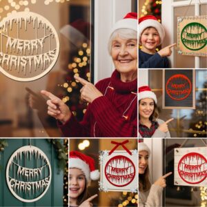 Christmas Door Hanger Set 6 Round Monogram Designs,