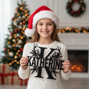 Christmas Laser Sign Bundle, Personalized Metal Monogram, 8