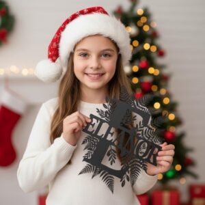 Christmas Metal Monogram Name Sign, Personalized Holiday Decoration