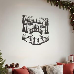 Christmas Monogram Laser File, Winter Wall Art, Kids