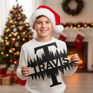 Christmas Monogram Metal CNC Sign Bundle, 9 Personalized