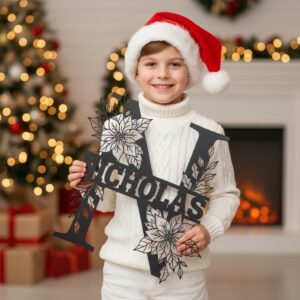Christmas Monogram Metal CNC Sign Bundle, 9 Personalized