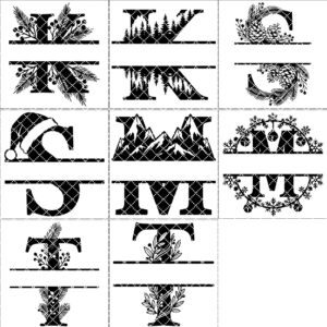 Christmas Monogram Metal Sign Bundle, Personalized Name, 8