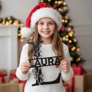 Christmas Monogram Metal Sign Bundle, Personalized Name Signs,