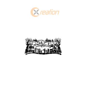 Christmas Monogram Winter Scene, Silhouette Wall Art, Metal