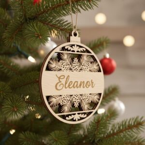 Christmas Ornament Bundle, 6 Laser Designs, Personalized Name