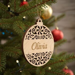 Christmas Ornament Bundle, 6 Laser Designs, Personalized Name