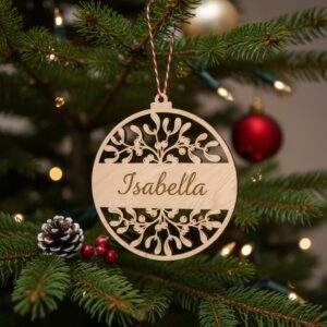 Christmas Ornament Bundle, 6 Personalized Wood Holiday Decor