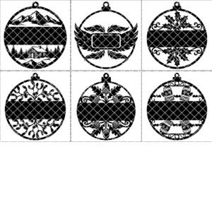 Christmas Ornament Bundle, 6 Personalized Wood Holiday Decor