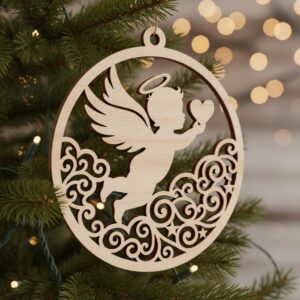 Christmas Ornament Bundle, Angel Laser File, 6 Adorable Baby Angel Designs