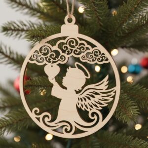 Christmas Ornament Bundle, Angel Laser File, 6 Adorable Baby Angel Designs